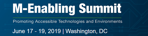 The 2019 M-Enabling Global Summit banner and link to M-Enabling.com
